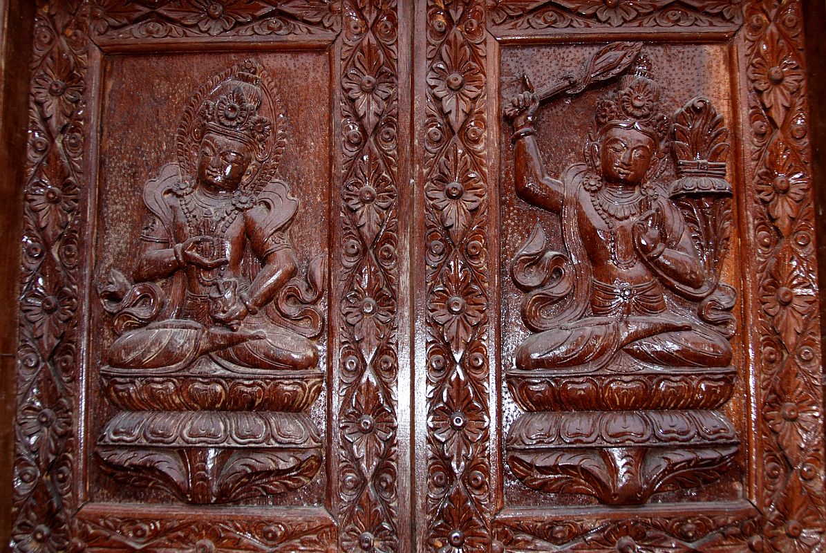 Kathmandu Swayambhunath 41 Beautifully Carved Door With Vajrasattva and Manjushri 